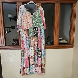 Bohemian Floral Patchwork Maxi Dress